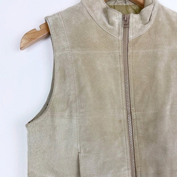 Vintage 90’s Arizona Jeans Co Beige Suede Vest - image 4