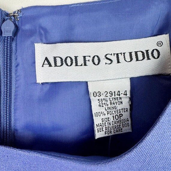 Adolfo Studios 90's Periwinkle Linen Blend Dress - image 3