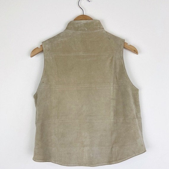 Vintage 90’s Arizona Jeans Co Beige Suede Vest - image 5