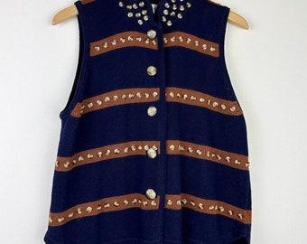 Gilet in maglia con dettaglio bottoni vintage anni '90