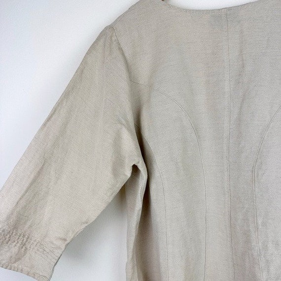 Avenue Vintage Linen Blend Beige Blouse - image 6