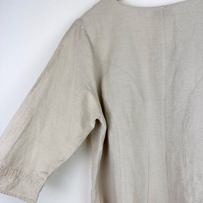 Avenue Vintage Linen Blend Beige Blouse image 6