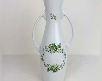 ヴィンテージ ホロハザ ハンガリー磁器花瓶 – エレガントな花柄