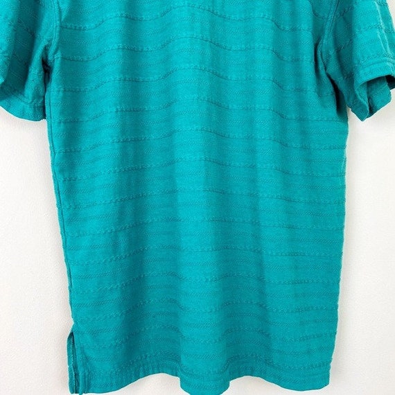 Carolina Colours Vintage Teal Textured Henley Tee - image 8