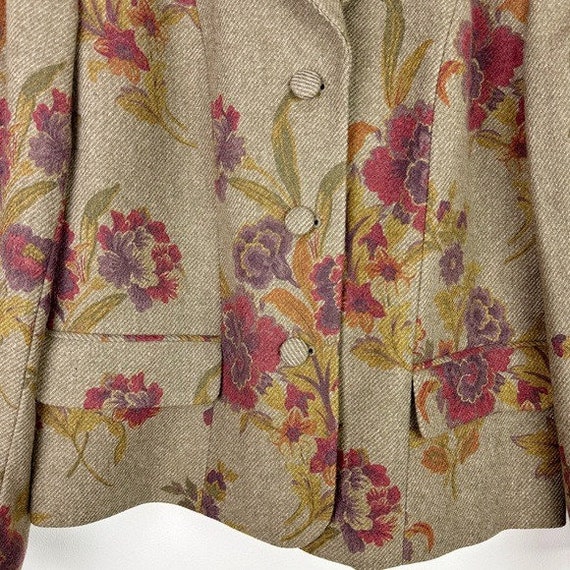 Pendleton Green Floral Wool Blazer - image 3