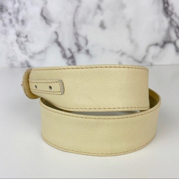 Vintage Lightweight Beige Leather Belt - image 2