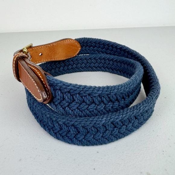 American Eagle Vintage Blue Braided Cotton Belt American Eagle Outfitters White Belts for Women for sale | eBay main image 4