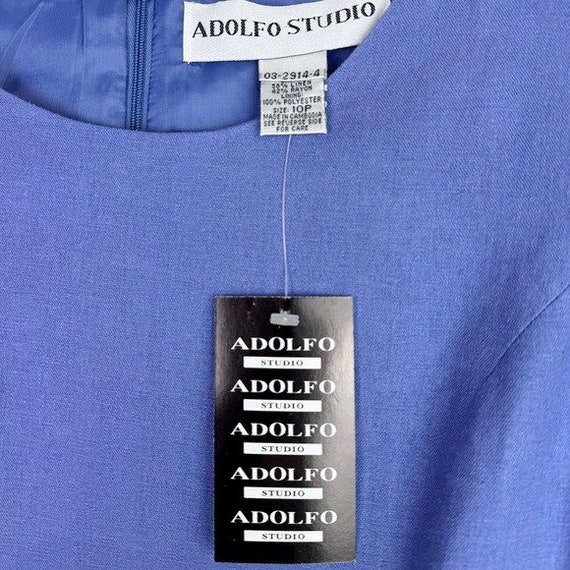 Adolfo Studios 90's Periwinkle Linen Blend Dress - image 4