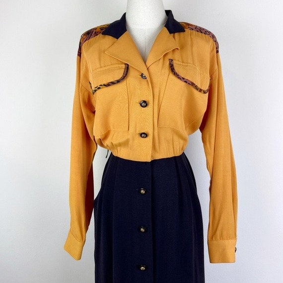 Menu Vintage 80's Tiger Black and Yellow Dress - image 7