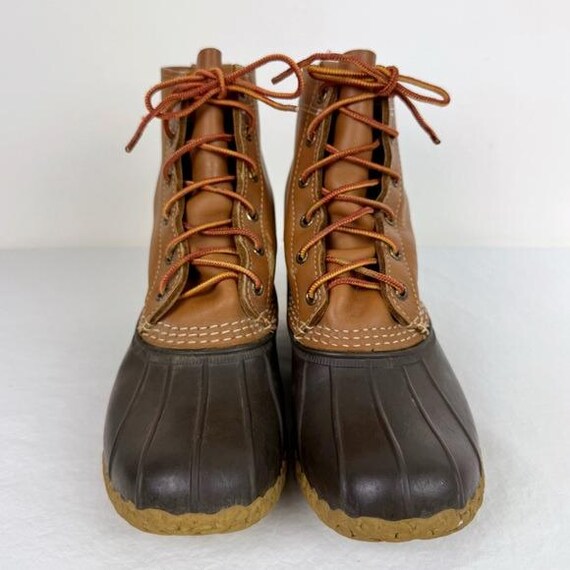 L.L. Bean Men\'s Tan and Brown Rain Boots/Duck Boots, 8” tall, size 11 M LL Bean  main image 2