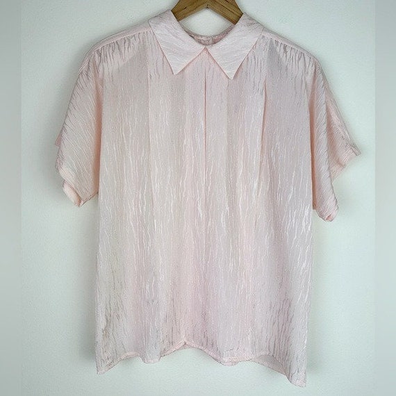 Vintage 80's Light Pink Jacquard Blouse