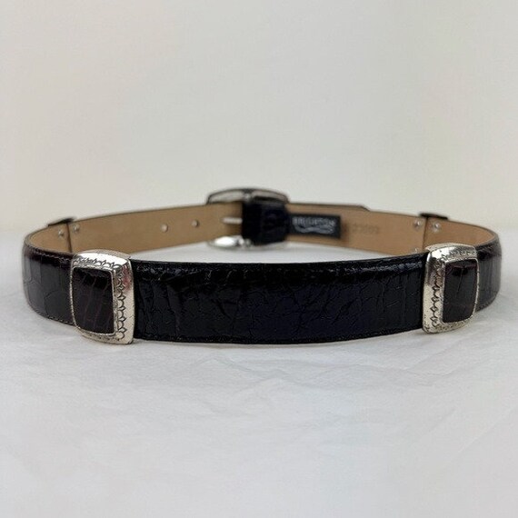Brighton Black & Brown Alligator Embossed Belt - Etsy display picture 2