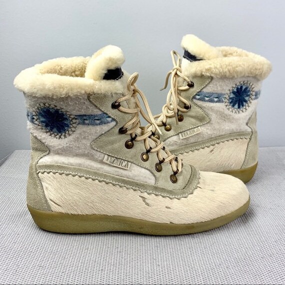cream fur boots