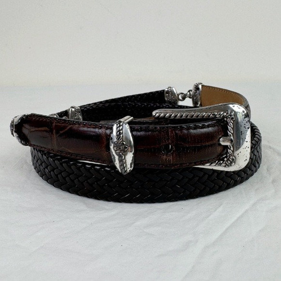Brighton Vintage Brown Gator Embossed O-Ring Belt Brighton Vintage Brown Gator Embossed O-ring Belt - Etsy main image 4