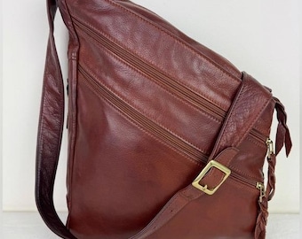 Torba na ramię Sven Cognac Leather Angled Carryall