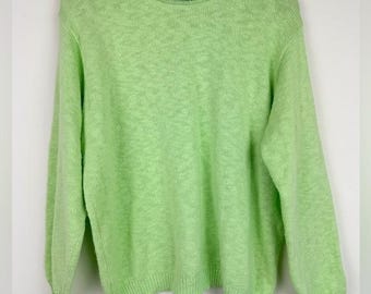 Sage Knitwear Vintage 90's Lime Green Sweater