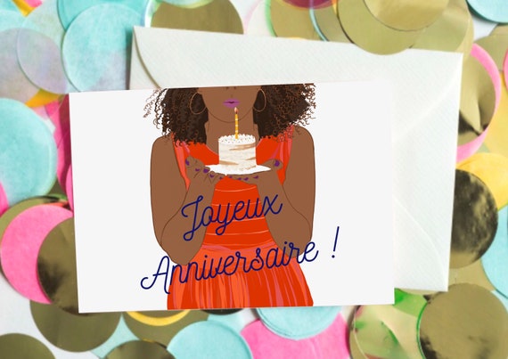 Carte Joyeux Anniversaire Jeune Fille Qui Souffle Ses Bougies Etsy Canada