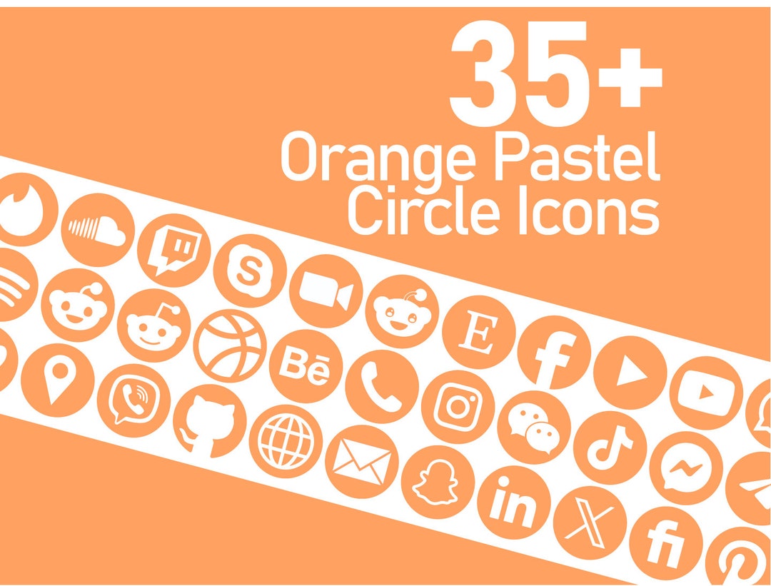 Orange Social Media Icons 2024 PNG, JPG, SVG 35 Icons Facebook Youtube ...