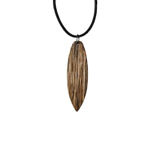 Minimalist Wooden Surfboard Pendant Necklace - Surfer Gift - Rustic Oak