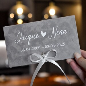 GRIS - Sobre personalizado para dinero, regalo elegante para boda, aniversario, cumpleaños o baby shower