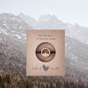 Minimalist Mountain Peaks Wooden Charm Bracelet - Hiking, Climbing, Adventure, Wanderlust, Nature Lover Gift
