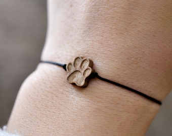 Hund Armband | Pfotenabdruck Armband | Holzcharme Armband | Hundebesitzer Geschenk