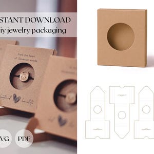 PLANTILLA Embalaje de joyería / Archivo SVG para embalaje de cartón / Embalaje DIY para joyería / Descarga instantánea