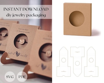 TEMPLATE Jewelry Packaging | SVG file For Cardboard Packaging | DIY Packaging for Jewelry | Instant Download