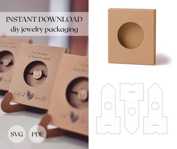 TEMPLATE Jewelry Packaging | SVG file For Cardboard Packaging | DIY Packaging for Jewelry | Instant Download