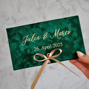 EMERALD - Personalized envelope for money, elegant gift for wedding, anniversary, birthday or baby shower