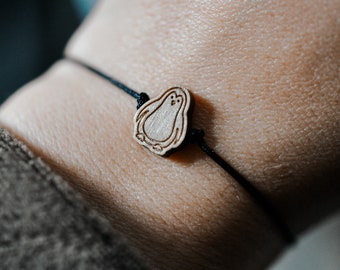 Pinguin Holz Bettelarmband - Minimalistisches Tier Meer Liebhaber Geschenk