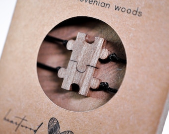 Wooden Puzzle Piece Bracelet Set – Friendship Jewelry
