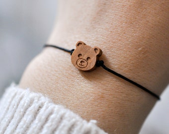 Teddy Bär Armband | Holz Bettelarmband | Paararmband | Mama Bär Armband | Kinderarmband