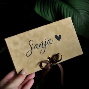 SABBIA - Busta personalizzata per denaro, regalo elegante per matrimonio, anniversario, compleanno o baby shower