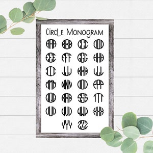Circle Monogram Vinyl Decal