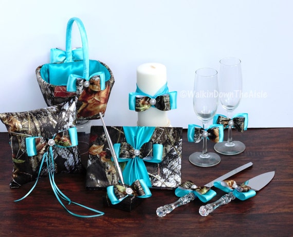 Mossy Oak Satin Camo Electric Blue Large Wedding Set Etsy