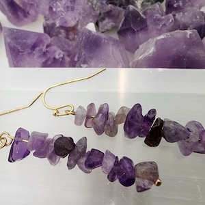 Amethyst Quartz Dangle Earrings