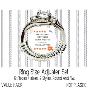 Invisible Ring Size Adjuster - 12 Pack, 4 Sizes - for Loose Rings,Clear  Invisible Ring Resizer Fit Any Ring Guard,Transparent Jewelry Sizer Spiral