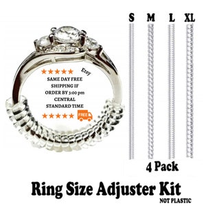 52/20/10/5 PCS Full Set Transparent Invisible Clear Ring Size Adjuster  Resizer Loose Rings Reducer Ring Sizer Fit Any Rings Jewelry Tools 4 Types