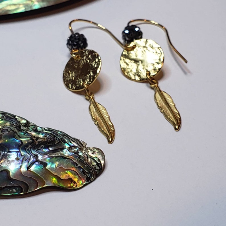 Gold Medallion Gold Leaf Chandelier Earrings 10 Karat Gold Etsy