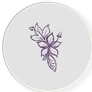 MORE for FREE - Purple Floral - Counted Cross stitch pattern PDF - Instant Download - Cross Stitch Pattern - Flowers-Love- Needlepoint #1421