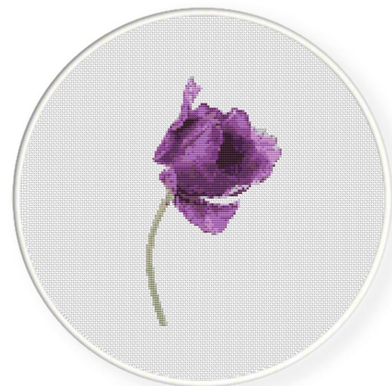 MORE for FREE Purple Tulip Counted Cross stitch pattern | Etsy