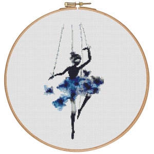 MORE for FREE - Ballet in Blue - Counted Cross stitch pattern PDF - Instant Download - Cross Stitch Pattern - Dance -Love- Needlepoint #1306
