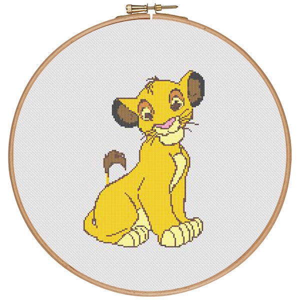 PLUS GRATUITEMENT - Simba - Modèle de point de croix compté PDF-Téléchargement instantané-Modèle de point de croix - Enfants-Enfants-Needlepoint - #1628