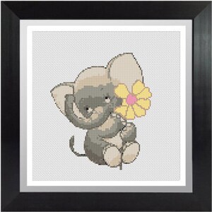 Kit De Broderie Point De Croix éléphant - Tissu 11CT Imprimé, Fils Inclus - Pour Débutants Et Adultes - Loisir Créatif