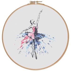MORE for FREE - Ballet in colors - Counted Cross stitch pattern PDF - Instant Download - Cross Stitch Pattern -Dance-Love- Needlepoint #1304