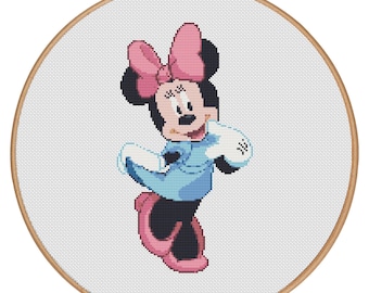MORE for FREE - Mini Mouse - Counted Cross stitch pattern PDF-Instant Download-Cross Stitch Pattern - Children-Kids-Needlepoint - #1629