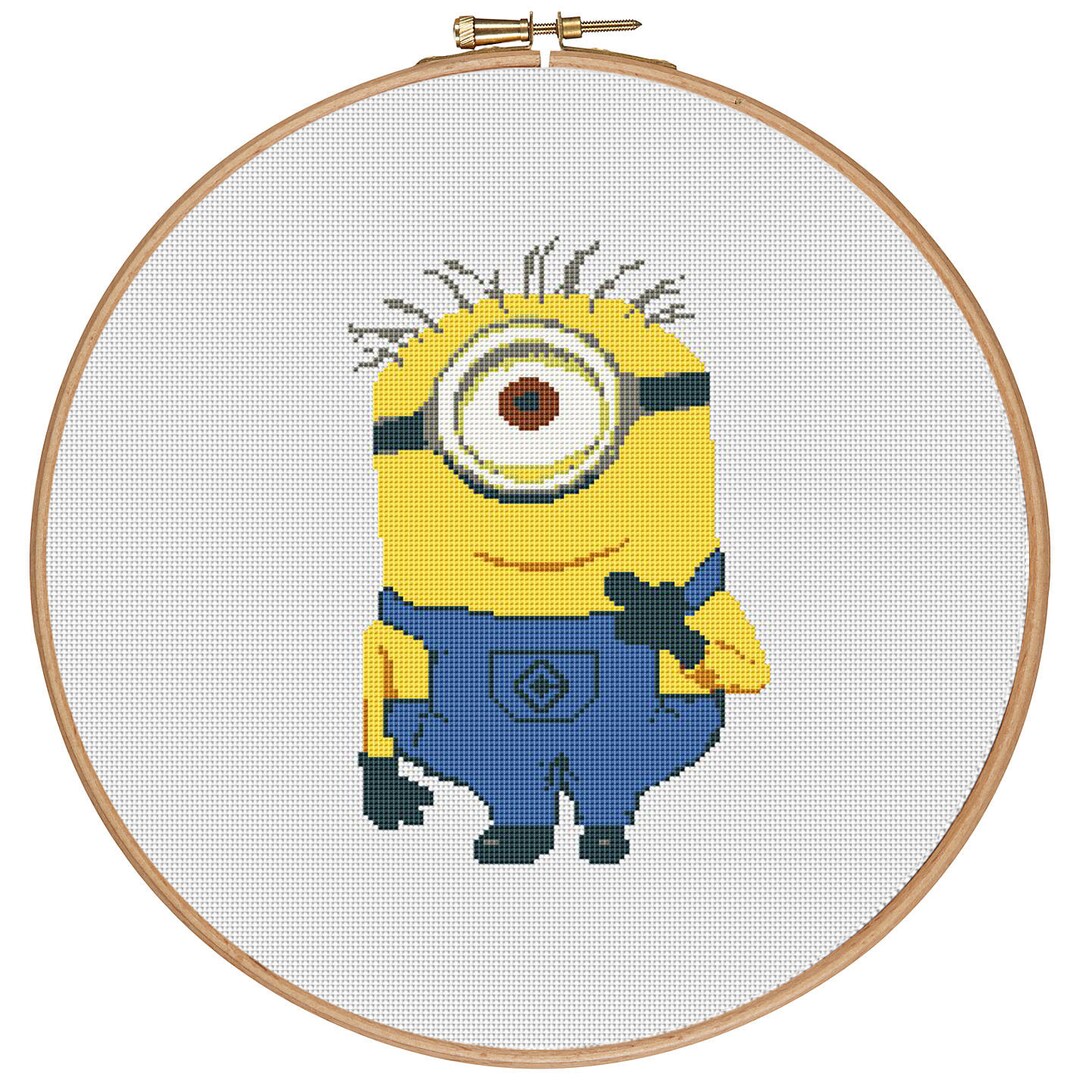 MORE for FREE Minion Counted Cross Stitch Pattern Pdf-instant Download-cross Stitch Pattern Children-kids-needlepoint 1635 - Etsy