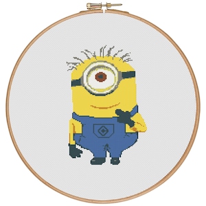 MORE for FREE - Minion - Counted Cross stitch pattern PDF-Instant Download-Cross Stitch Pattern - Children-Kids-Needlepoint - #1635