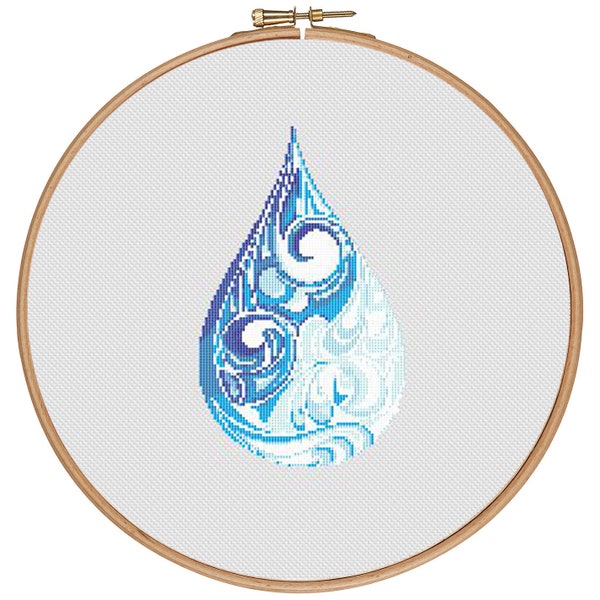 MORE for FREE - Water Drop Splashes - Counted Cross stitch pattern PDF-Instant Download-Cross Stitch Pattern Ocean -Needlepoint - #2201